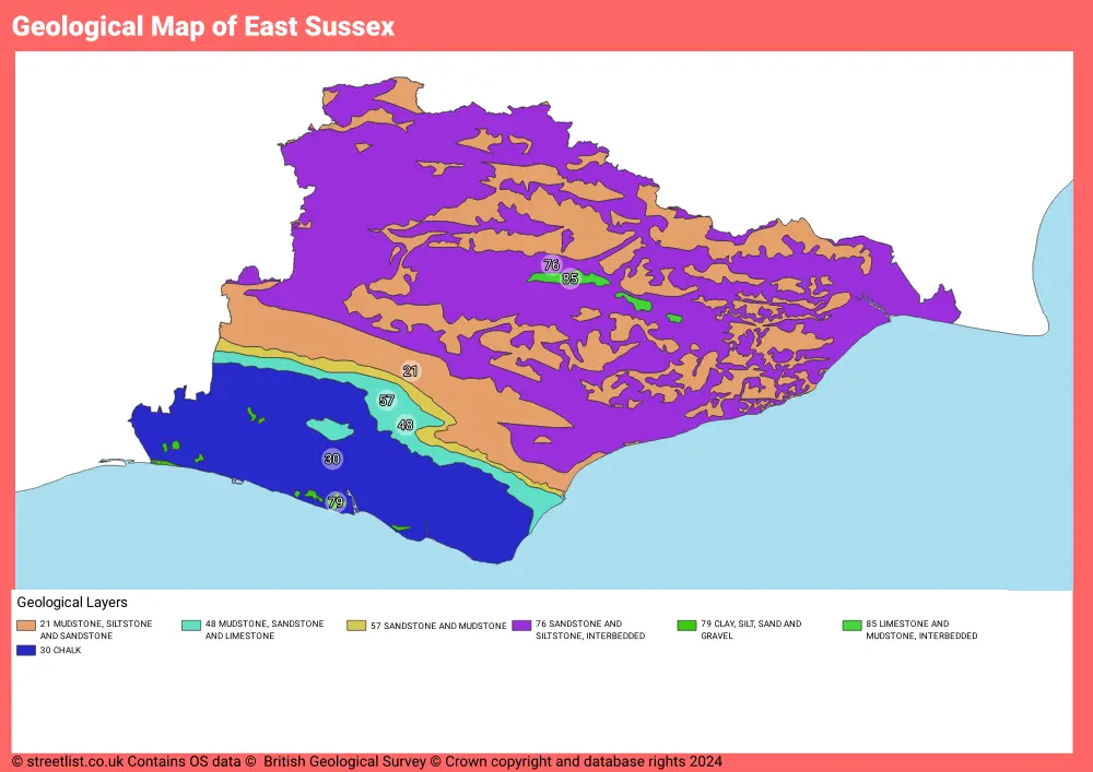 Geological Map of East Sussex